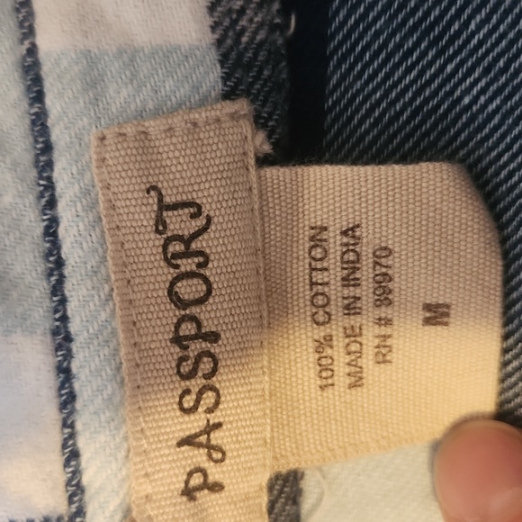 3/4 sleeve blue flannel - Picture 2 of 5